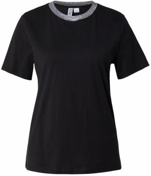 PIECES Tričko 'PCRIA'  čierna / strieborná