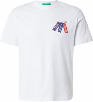 UNITED COLORS OF BENETTON Tričko  tmavomodrá / fialová / oranžová / biela