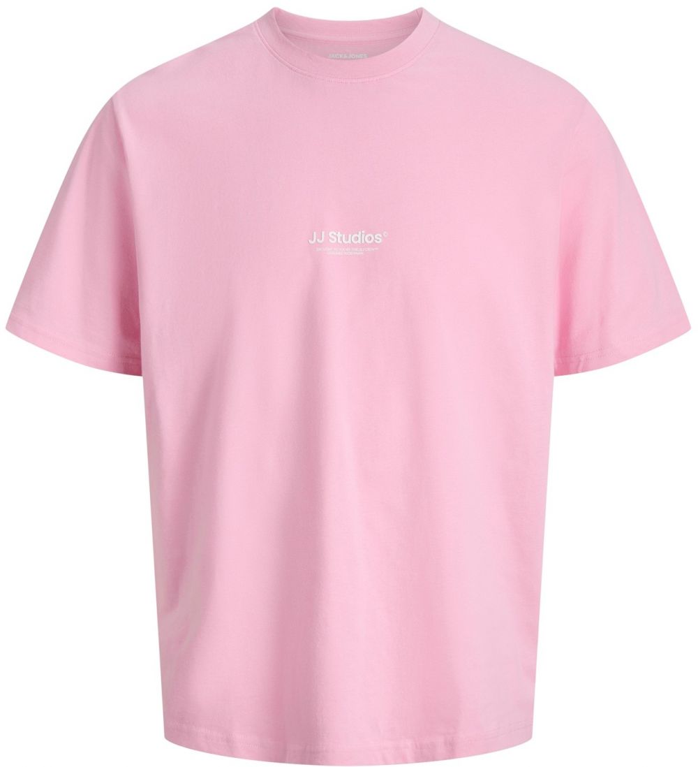 JACK & JONES Tričko 'JJESoho'  svetloružová / biela