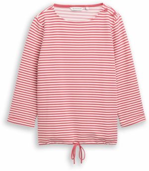 TOM TAILOR Tričko  malinová / šedobiela