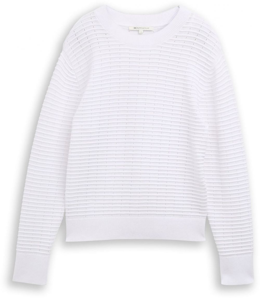 TOM TAILOR DENIM Sveter  biela