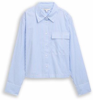 TOM TAILOR DENIM Blúzka  modrá / biela