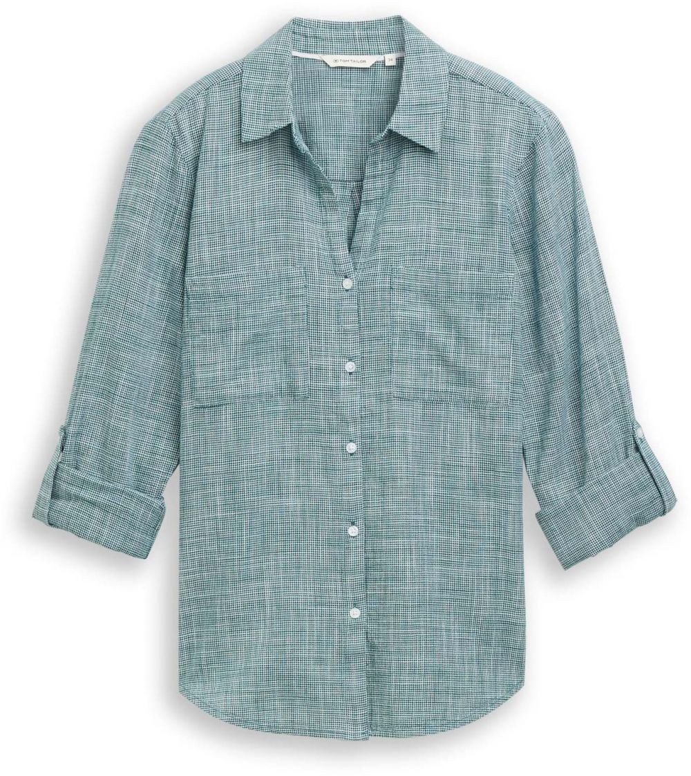 TOM TAILOR Blúzka  nefritová / biela