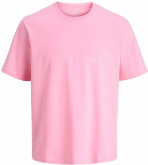 JACK & JONES Tričko 'JJESTAR'  svetloružová / biela