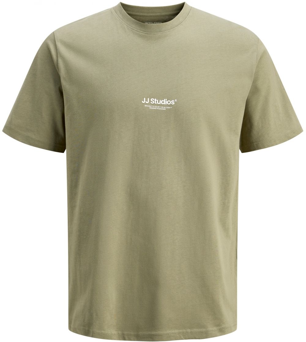 JACK & JONES Tričko 'JJESOHO'  olivová / biela