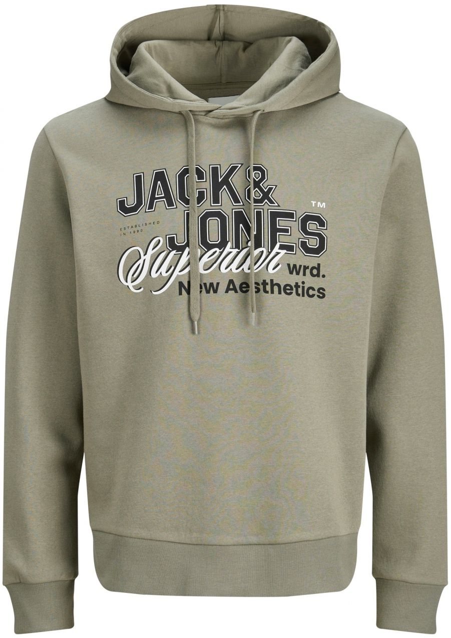 JACK & JONES Mikina  sivobéžová / čierna / biela
