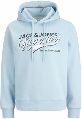 JACK & JONES Mikina  nebesky modrá / čierna / biela