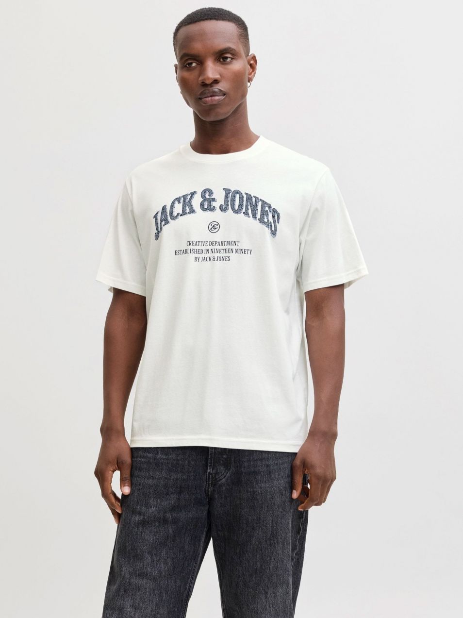 JACK & JONES Tričko 'JJEDenver'  modrá / tmavomodrá / biela