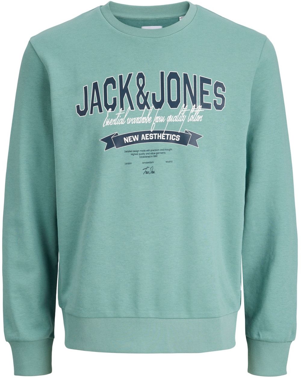 JACK & JONES Mikina  tyrkysová / tmavomodrá / biela