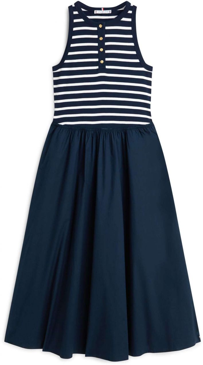 TOMMY HILFIGER Šaty  tmavomodrá / biela