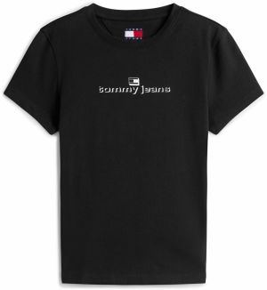 Tommy Jeans Tričko 'ESS'  čierna / biela