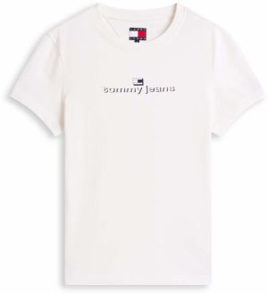 Tommy Jeans Tričko 'ESS'  námornícka modrá / biela