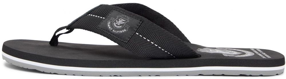 TOMMY HILFIGER Žabky  čierna / biela