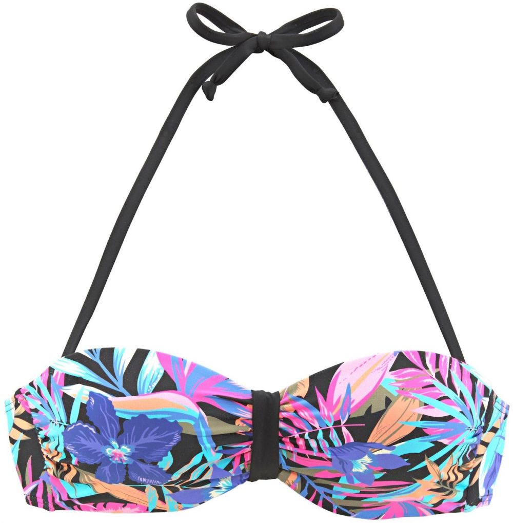 BENCH Bikinový top  modrozelená / slivková / ružová / čierna