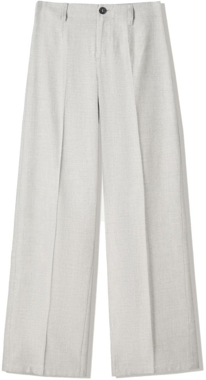 Bershka Plisované nohavice  svetlosivá