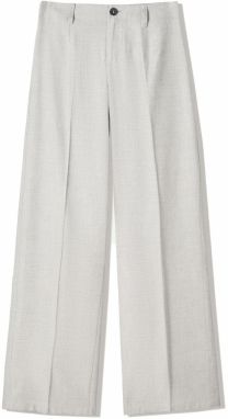 Bershka Plisované nohavice  svetlosivá