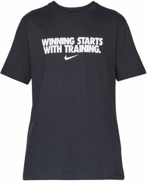 NIKE Funkčné tričko 'WINNING'  čierna / biela
