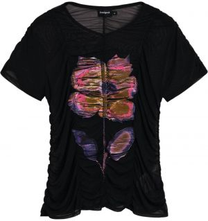 Desigual Tričko  zmiešané farby / čierna
