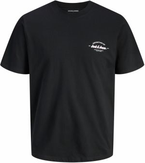 Jack & Jones Plus Tričko 'JJBRANDON'  ružová / čierna / biela