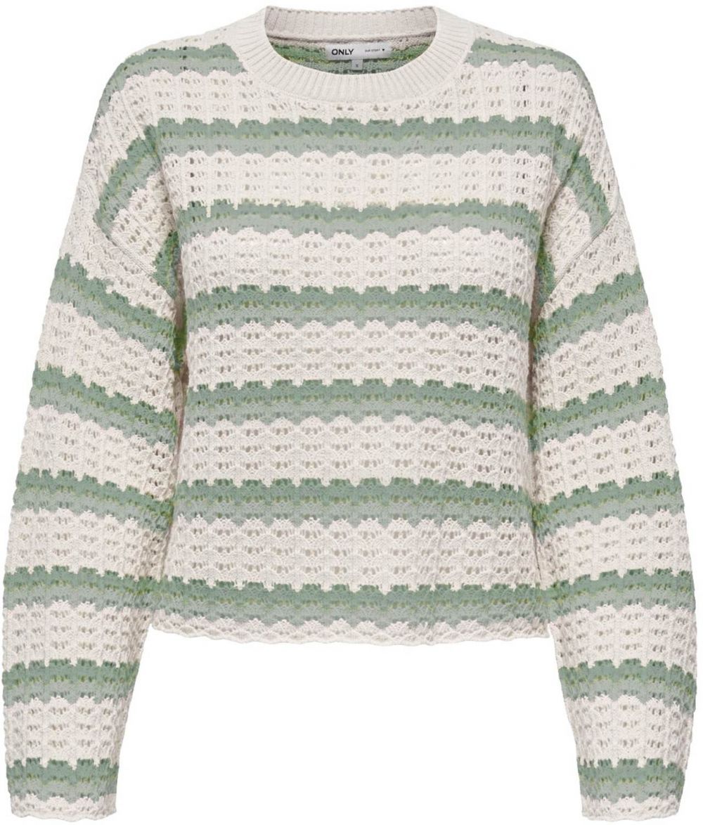 ONLY Sveter 'ONLASA'  krémová / zelená / pastelovo zelená