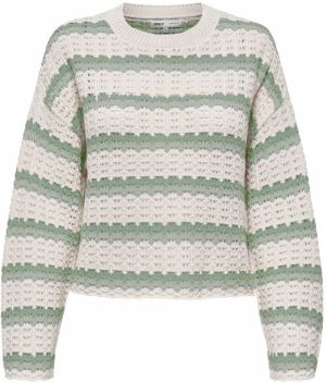 ONLY Sveter 'ONLASA'  krémová / zelená / pastelovo zelená