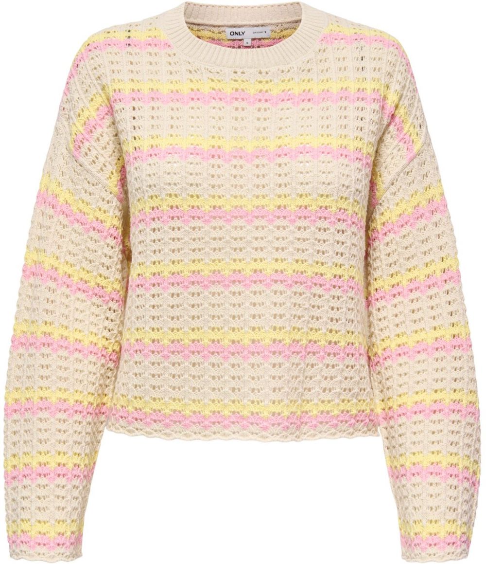 ONLY Sveter 'ONLASA'  béžová / svetložltá / ružová