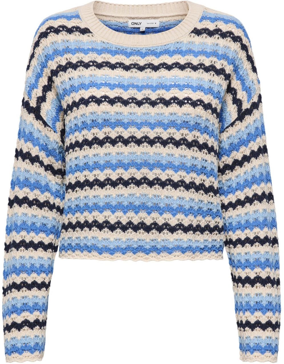 ONLY Sveter 'ONLASA'  krémová / zafírová / svetlomodrá / tmavomodrá