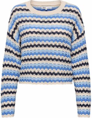 ONLY Sveter 'ONLASA'  krémová / zafírová / svetlomodrá / tmavomodrá