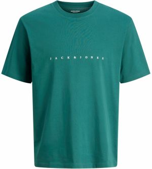 JACK & JONES Tričko 'JJEStar'  smaragdová / biela