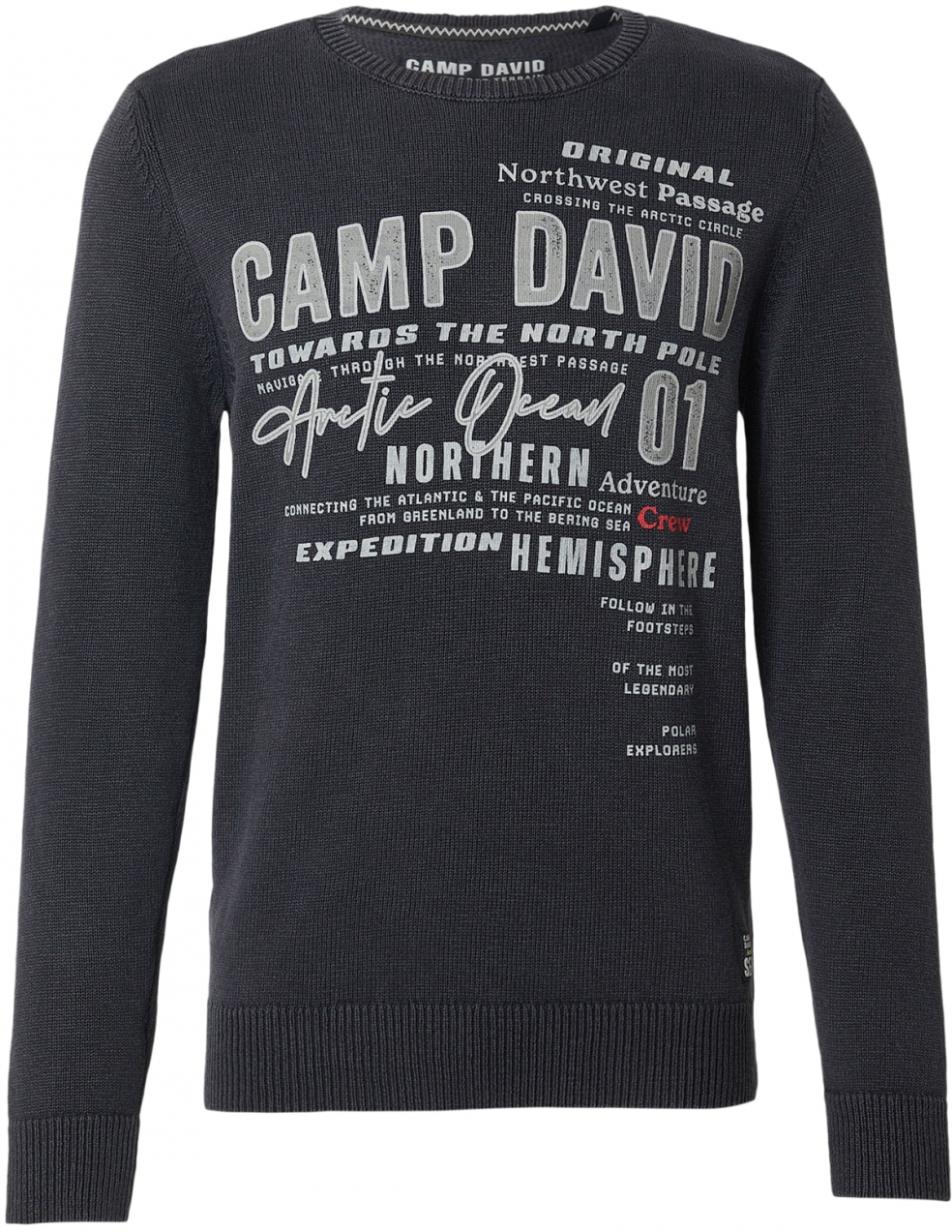 CAMP DAVID Sveter  svetlosivá / čierna