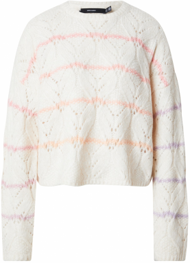 VERO MODA Sveter 'VMNew Hatty'  svetlofialová / ružová / biela ako vlna