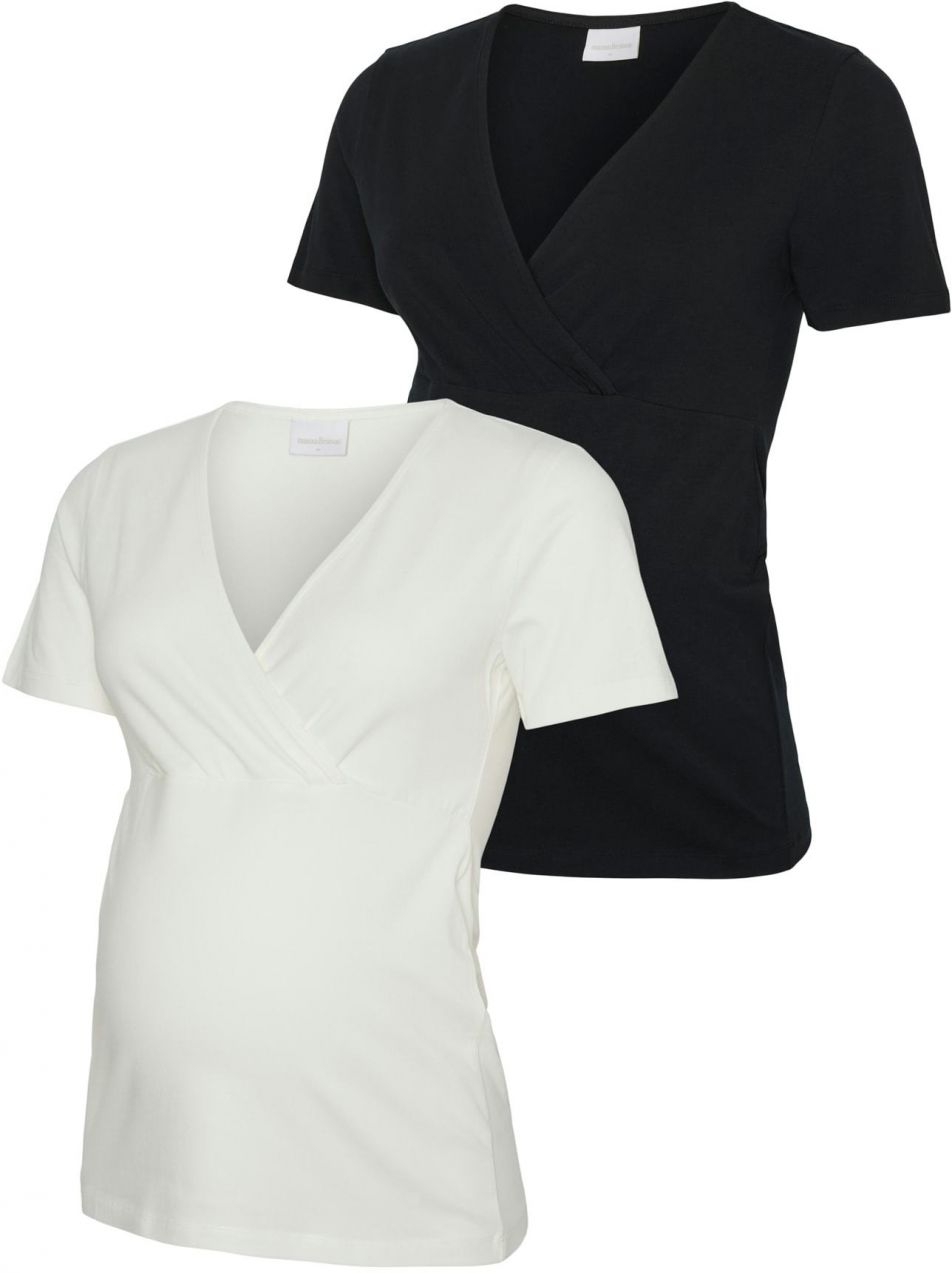 MAMALICIOUS Tričko 'MLKERRIE TESS'  čierna / biela