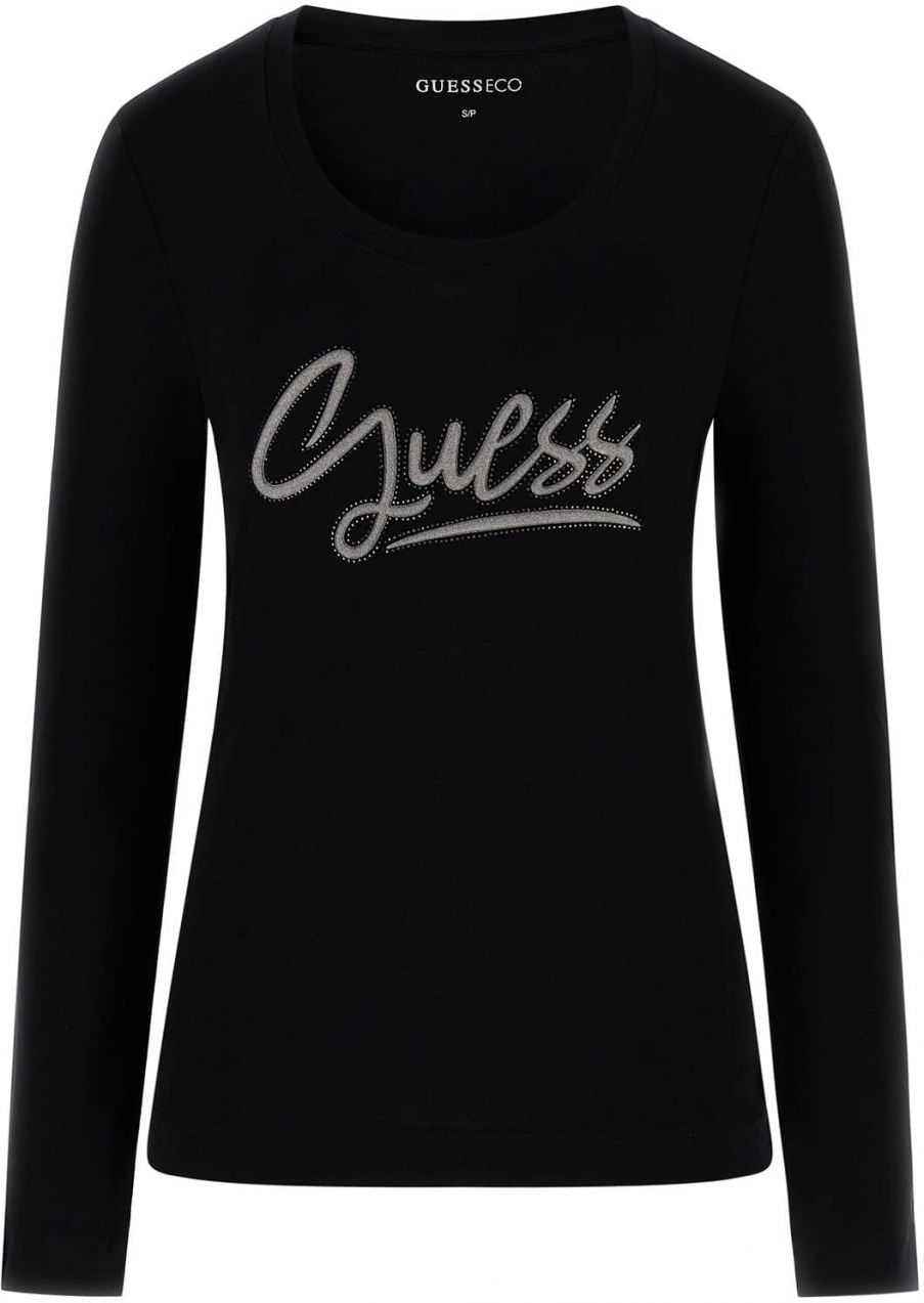 GUESS Tričko  čierna / strieborná