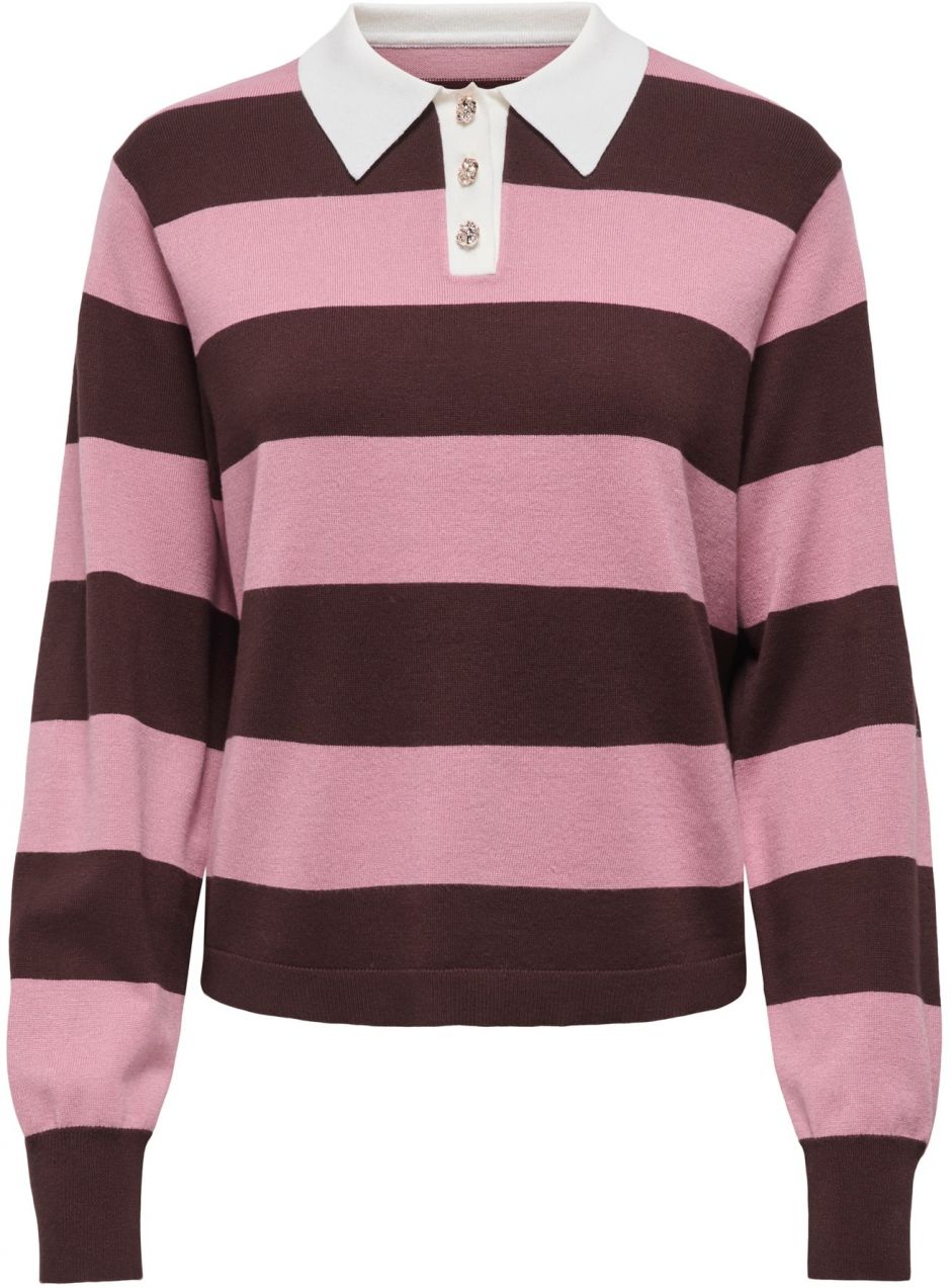 JDY Sveter 'JDYNAIMA'  čokoládová / eozín / biela