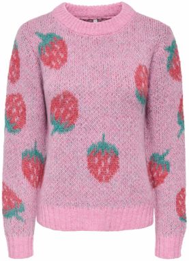 ONLY Sveter 'ONLEVA'  trávovo zelená / ružová / červená