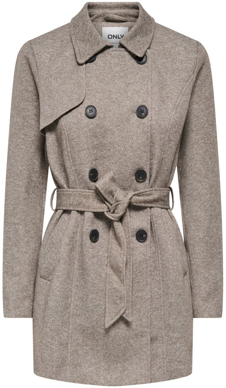 ONLY Prechodný kabát 'ONLSEDONA VALERIE'  hnedá melírovaná