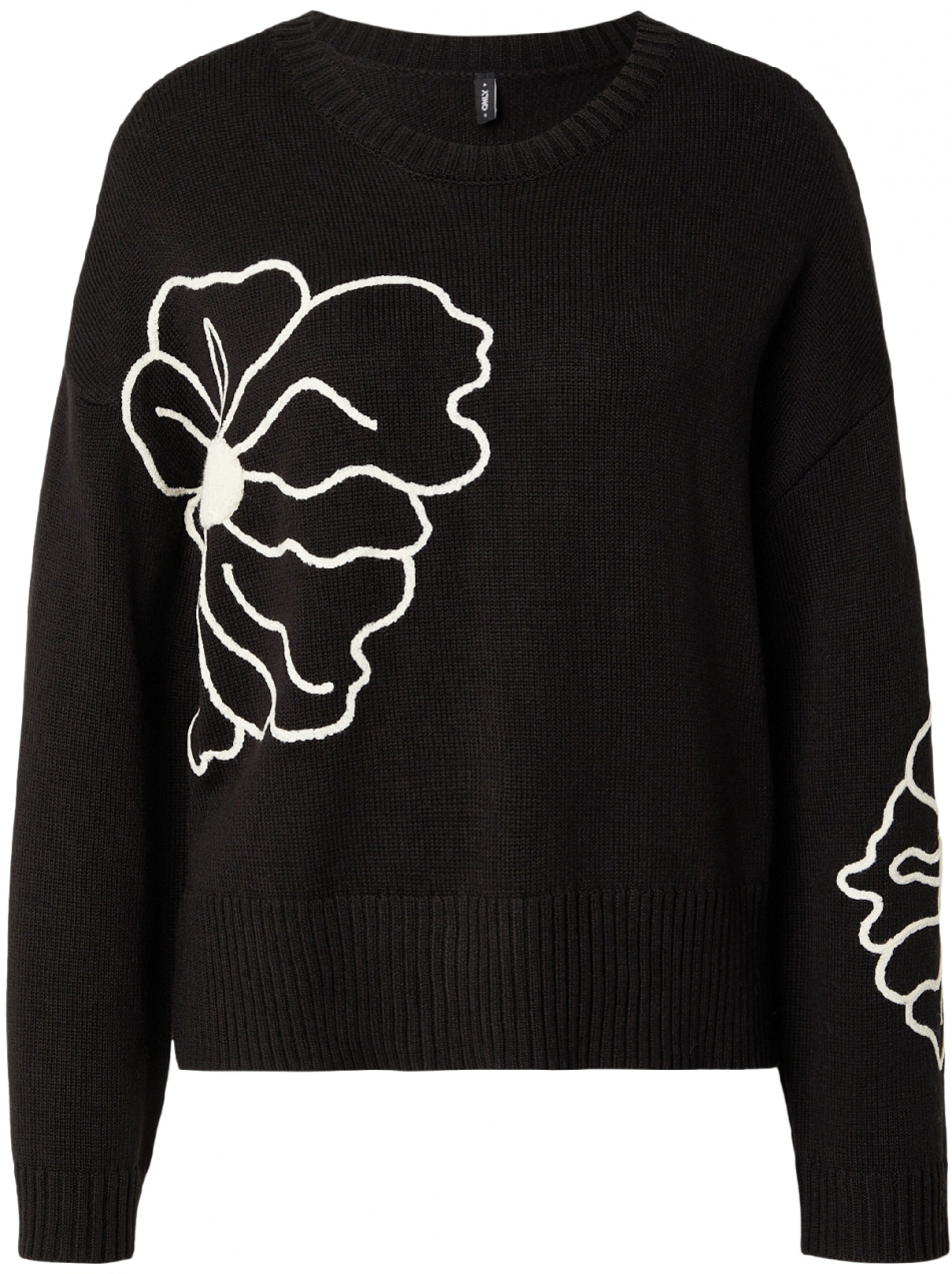 ONLY Sveter 'ONLPETRA'  čierna / biela