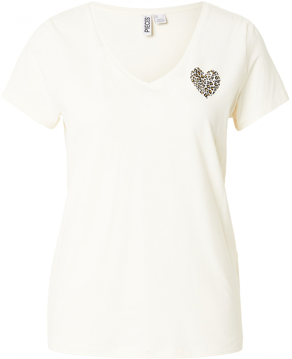 PIECES Tričko 'PCNEW BILLY'  zlatá žltá / čierna / biela