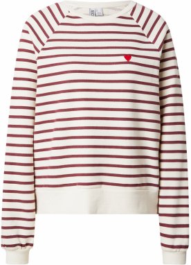 PIECES Mikina 'PCGRETA'  čokoládová / biela