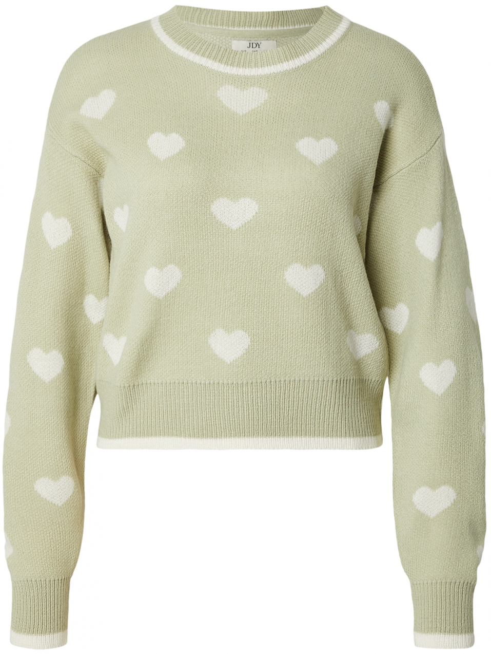 JDY Sveter 'JDYROMANCE'  pastelovo zelená / biela