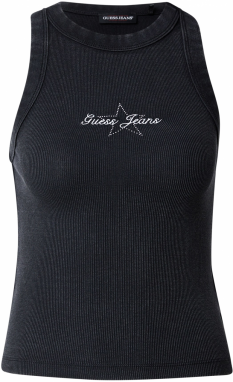 GUESS JEANS Top  čierna / biela