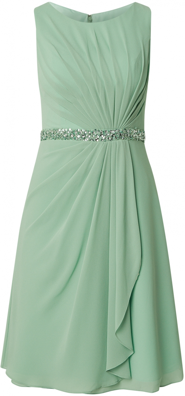 mascara Kokteilové šaty  pastelovo zelená / priehľadná