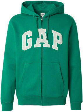 GAP Tepláková bunda 'HERITAGE'  zelená / biela