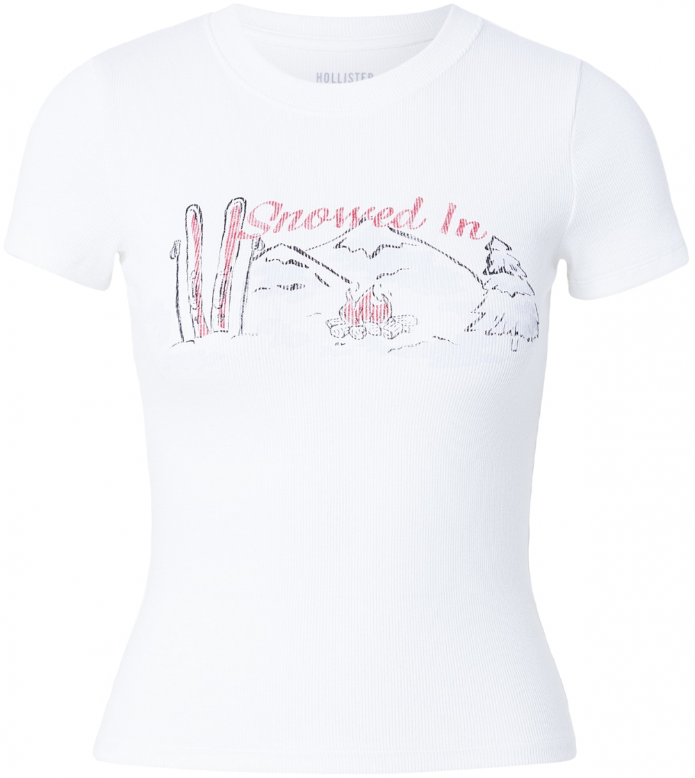 HOLLISTER Tričko  červená / čierna / biela