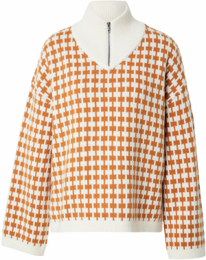 MSCH COPENHAGEN Oversize sveter 'Amaria'  koňaková / biela