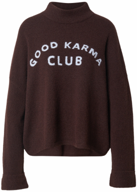 OH APRIL Sveter  svetlomodrá / tmavohnedá