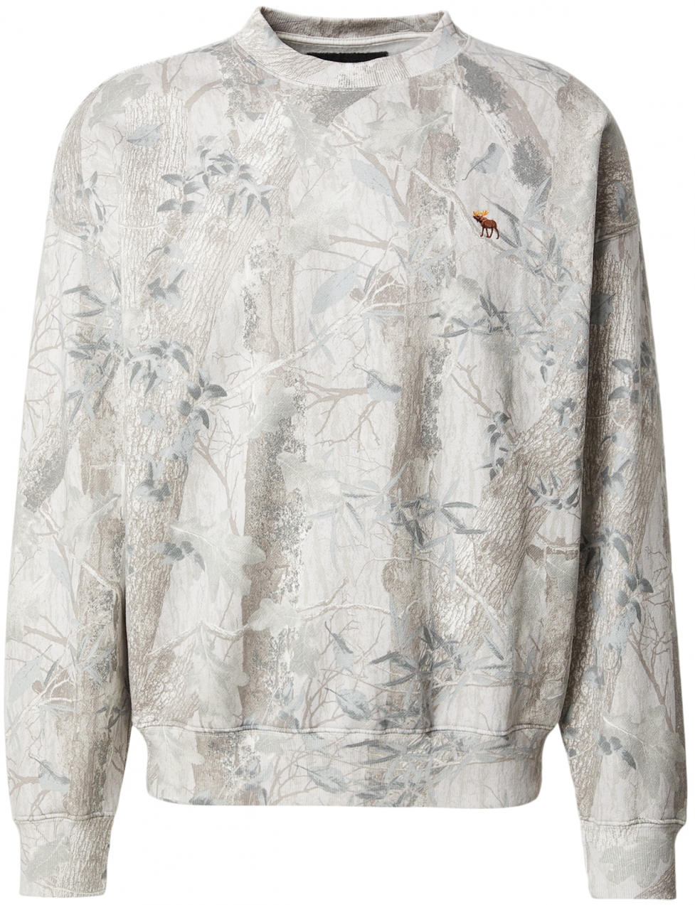 Abercrombie & Fitch Mikina  dymovo modrá / sivá / sivobéžová / biela