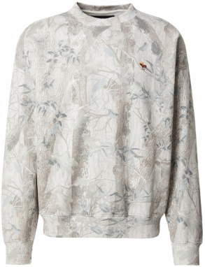 Abercrombie & Fitch Mikina  dymovo modrá / sivá / sivobéžová / biela