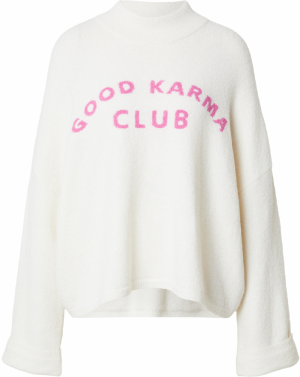 OH APRIL Sveter  svetloružová / biela