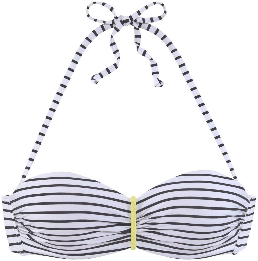 VENICE BEACH Bikinový top  tmavožltá / čierna / biela